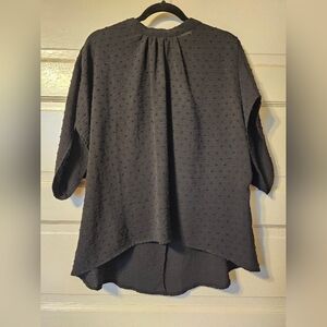 Source Unknown Textured Black Blouse